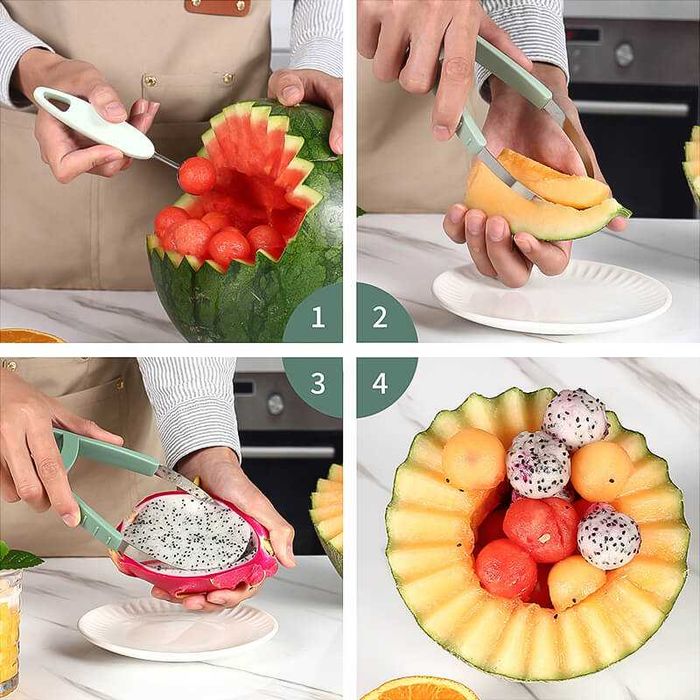 Портативен комплект за плодове, фруктова лъжица/издълбвач, резачки