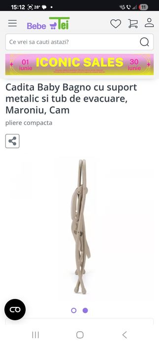 Cadita bebe cu suport