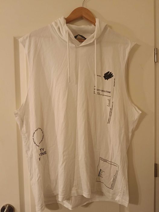 Tricou fără mâneci, bărbați, alb, XL