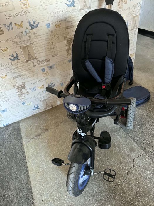 Детска триколка Byox - Jockey, с музикално табло, тъмносиня