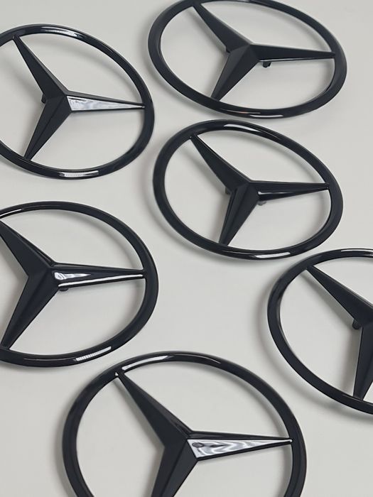 Emblema-Sigla-Logo-Stema-Stea-Haion-Spate-Neagra-Lucios-Mercedes-W204-W205-W206-W213-W214-W222-W223-W292-W167-C167-C257-C-E-S-Class-CLS-GLE-Coupe