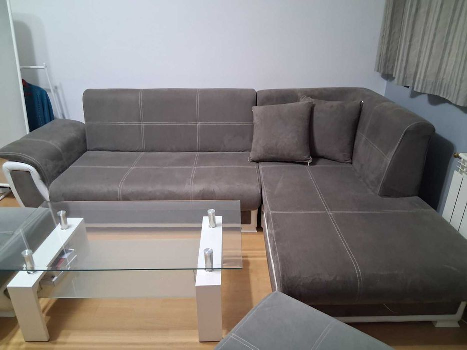 Разтегателен диван с клик-клак механизъм Princess S II + 2 табуретки