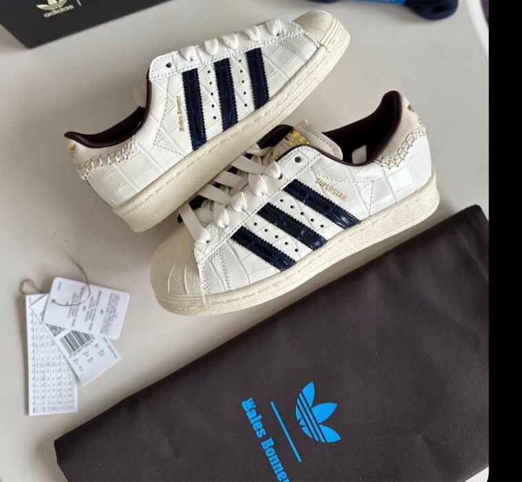 Adidas Super Star x Wales Bonner White Croc Model Rar- 100% original