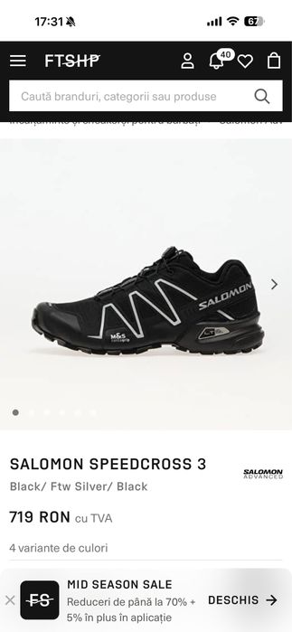 Ghete/adidasi Salomon Speedcross 3, noi, full box, masura 45