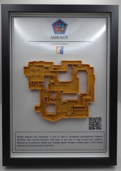 Tablou / Rama foto harti Counter Strike 3D – Dust 2, Mirage, Nuke