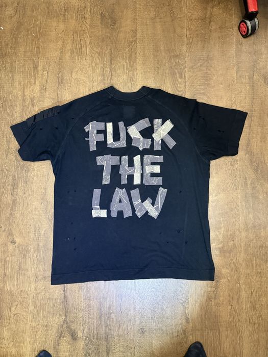 Тениска Luda Shirt Luda Fuck the law Рядък модел. Виж описанието!
