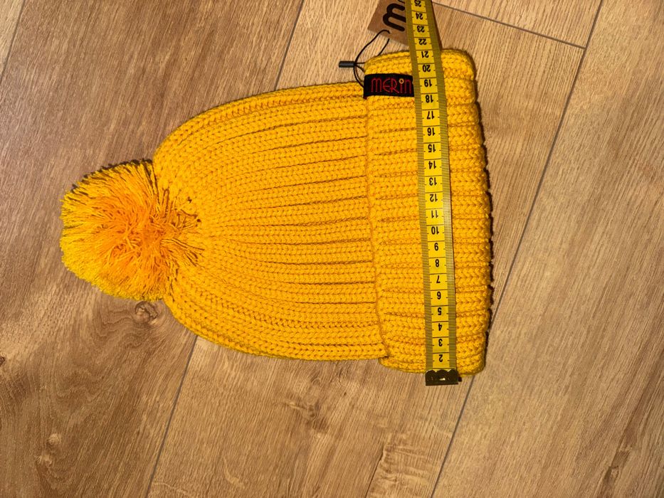 Caciula unisex galben mustar 50% lana Merinito