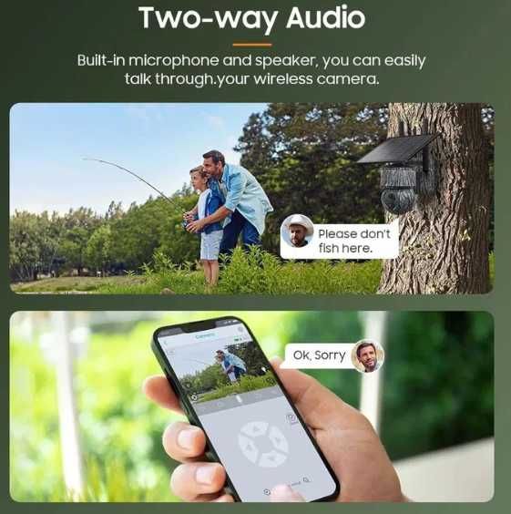 8MP Камуфлажна безжична соларна камера 4G SIM със слънчев панел