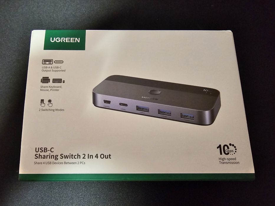UGreen USB-C Switch - 2 порта, 4 x USB 3.2