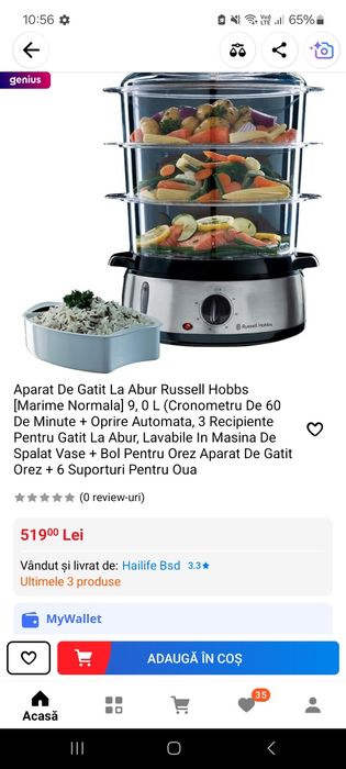 Vând aparat gatit cu abur Russell Hobbs