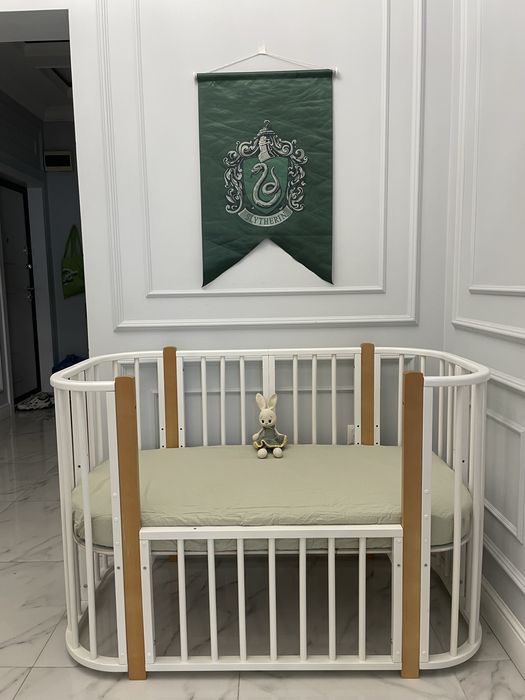 Кроватка трансформер + маятник + матрас