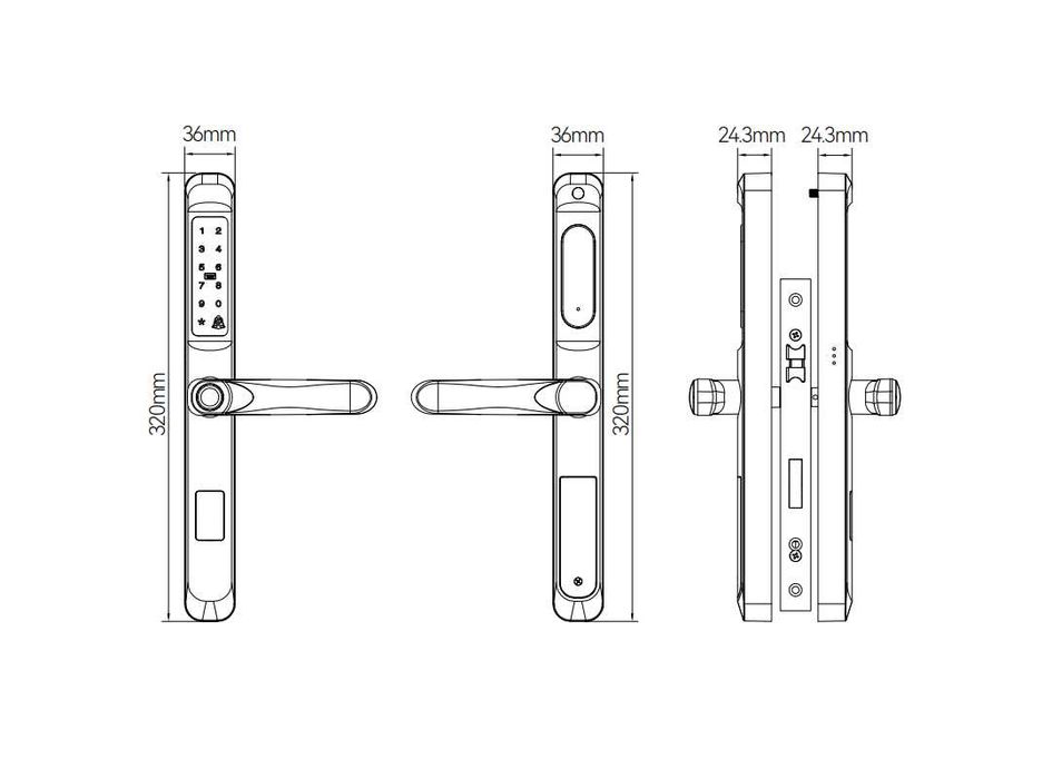 Yala inteligentă cu amprentă | Smart Lock Eclipse Tuya/TTLock