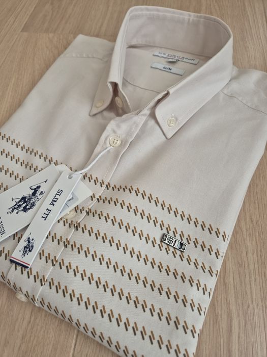 Продавам нова мъжка риза с етикет, U.S. POLO ASSN., размер M/slim fit/