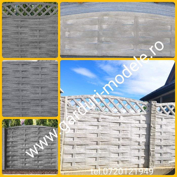 Garduri din panouri, placi beton.Transport Gratuit in tara.80 modele