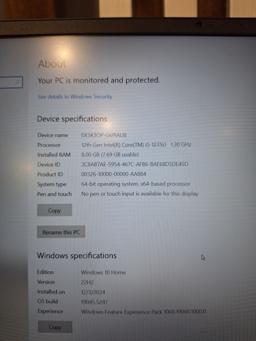 Dell vostro 3520, i5 gen 12, ssd 512 la cutie