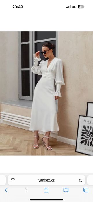 Платье белое личи