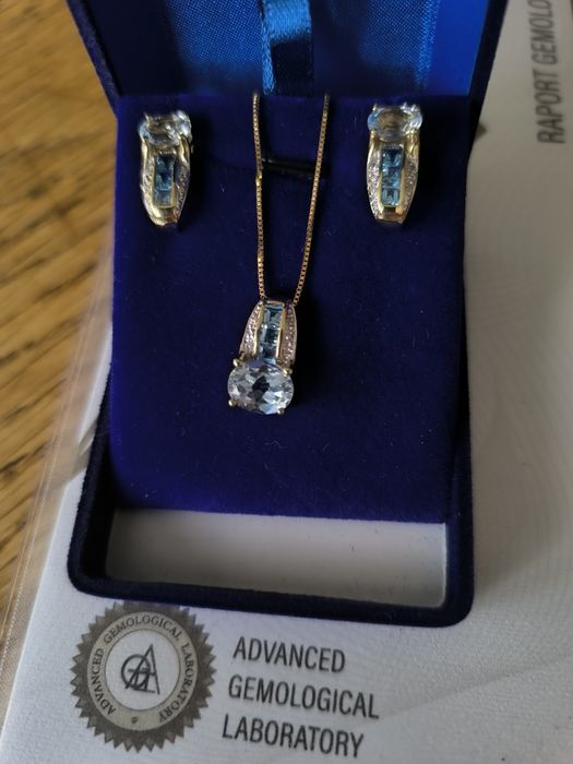 Set aur 14k topaze și diamante