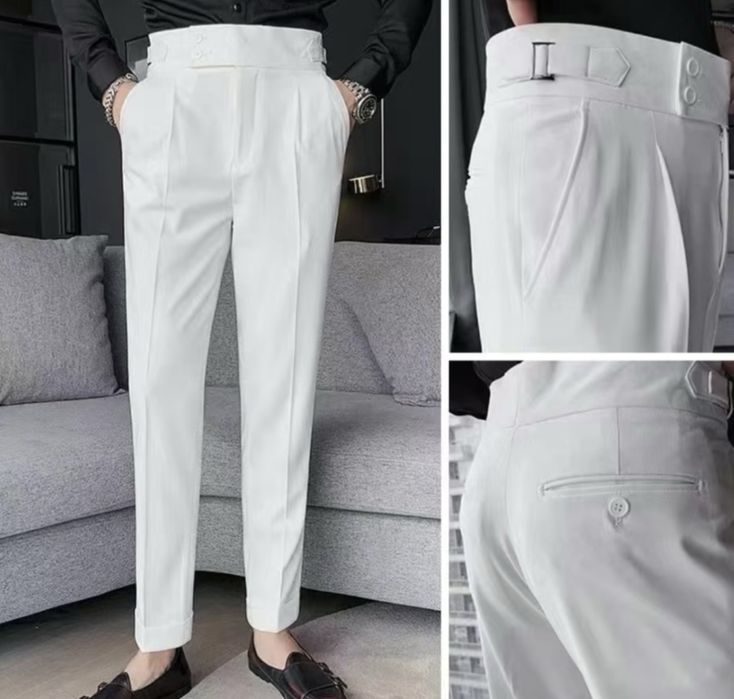 Мужские белые модные брюки
