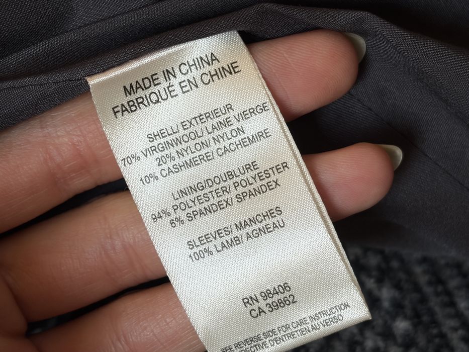 Theory, premium, lână-cașmir și 100% piele, palton gri & negru