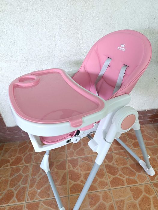 Scaun de masa bebe copii mici kidiz fete roz pliabil