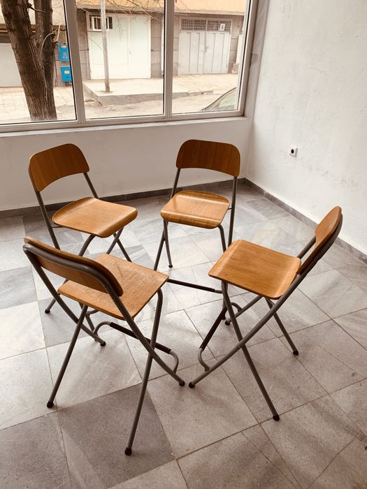 Скандинавски сгъваеми бар столове – 4 броя | Minimalist Nordic Design