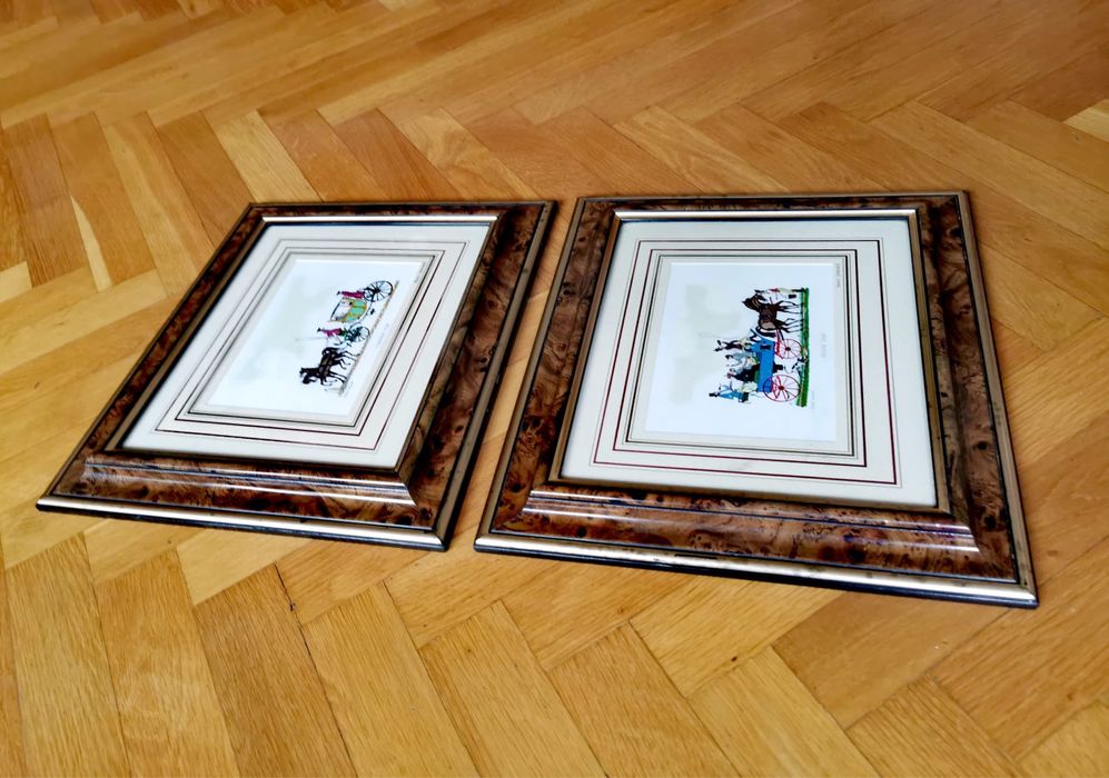 Колекция антикварни картини от дървени гравюри на Henry Lemarte 2бр.