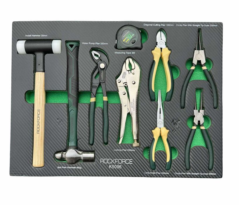 НЕМСКИ Професионален шкаф с инструменти RockForce 172 части +ЛЕД ФЕНЕР