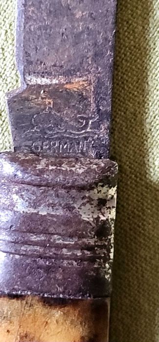 Старо,немско,джобно ножче с футболист и седеф