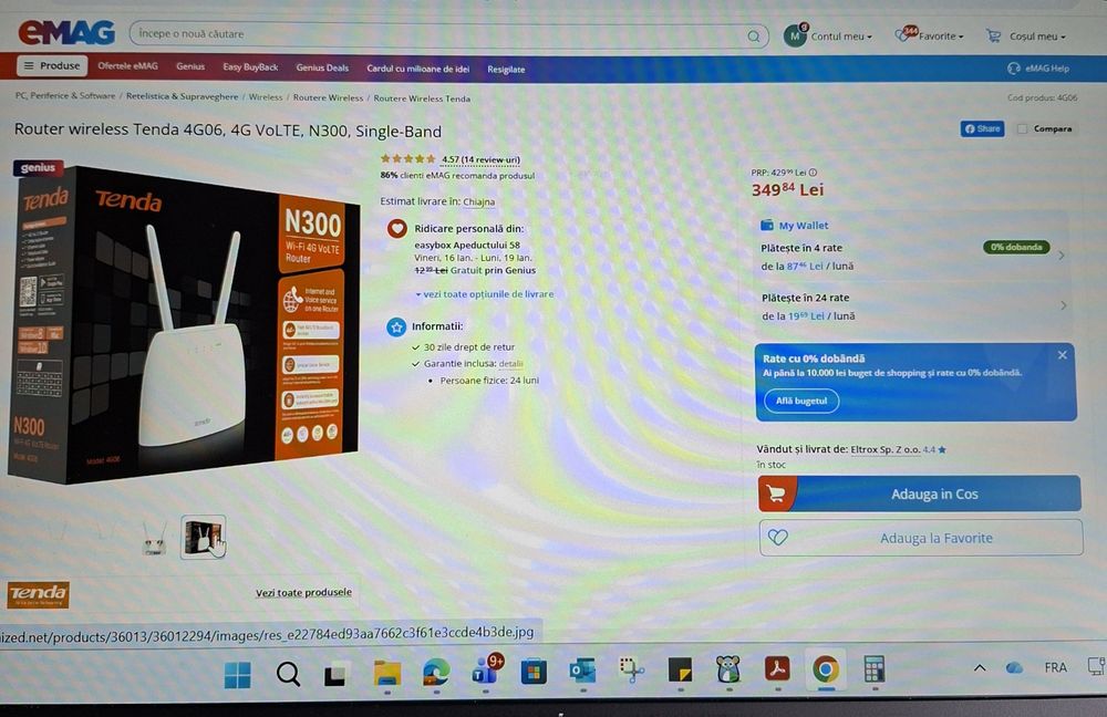 Router wireless TENDA N300 4G06