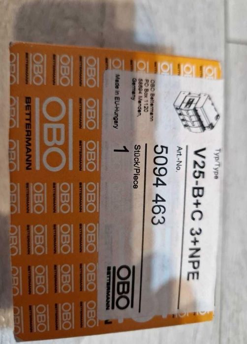 Descarcator Pentru Supratensiune Obo Bettermann 3p+n 280v Max. 25ka