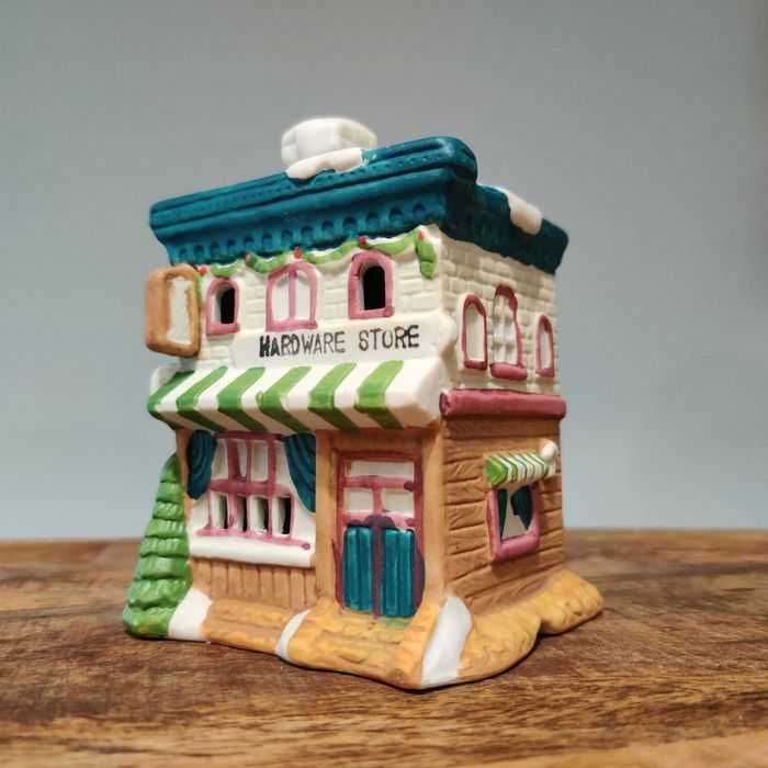 Set 5 casute ceramice 'Classic Village', decoratiune Craciun, diorama