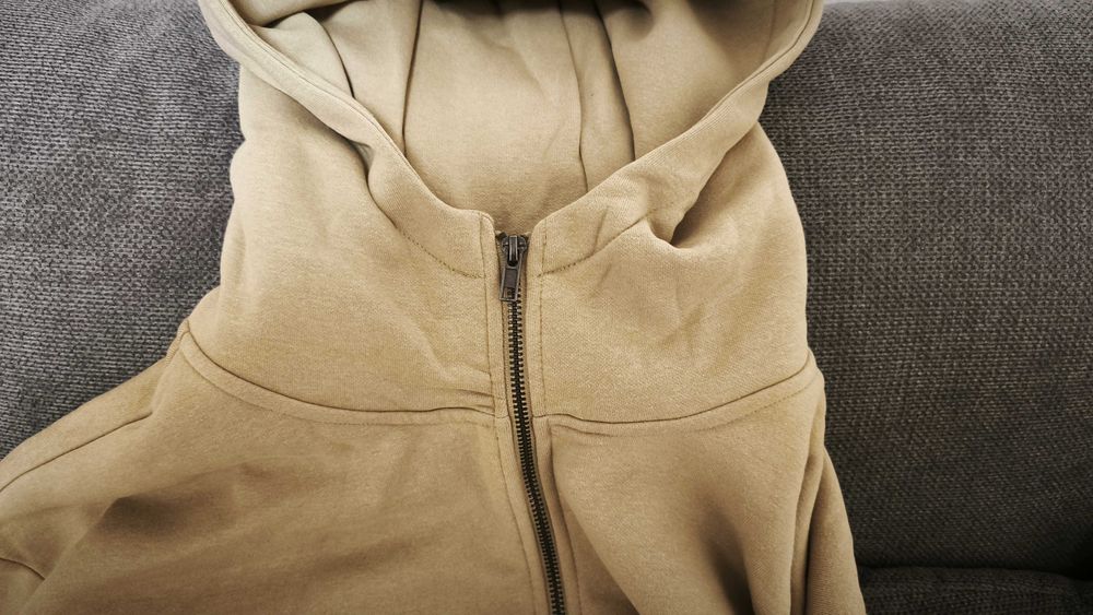 НОВ Urban Classics Суитчър Худи с качулка и цип в бежов/телесен цвят L