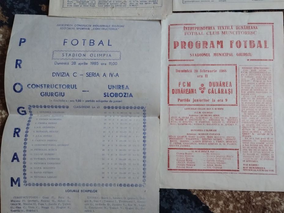 Programe meciuri I.C.M.U.G. Giurgiu