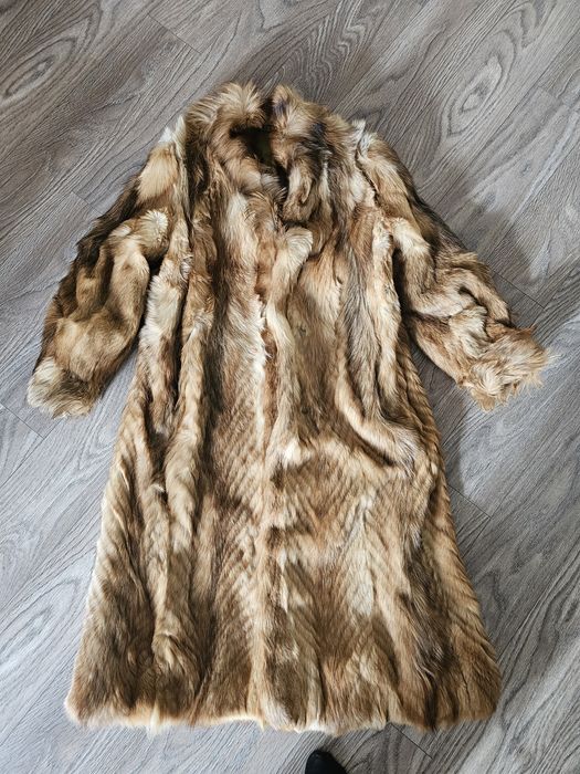 Дълто  кожено палто -естествен  косъм