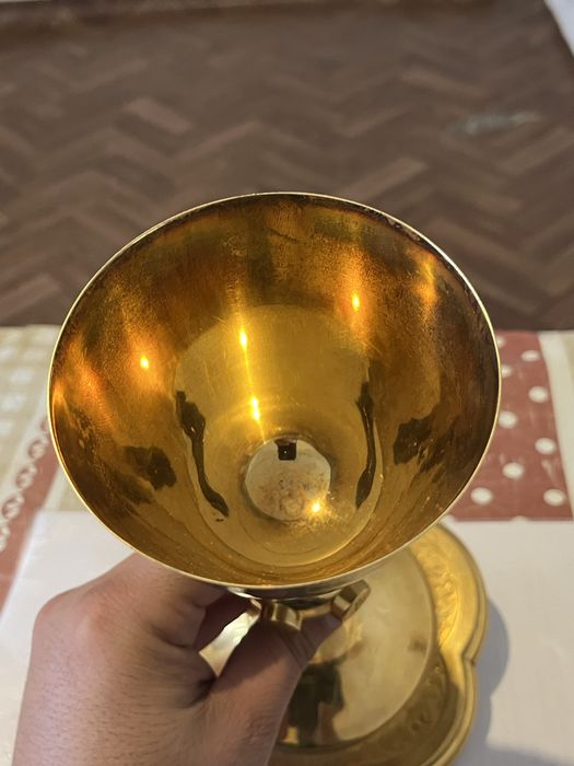 Vand potir din argint suflat cu aur