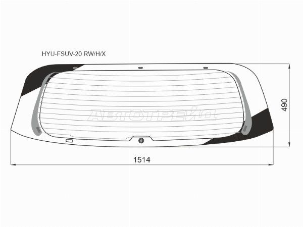 Стекло заднее Цвет зеленый Обогрев    Hyundai Palisade