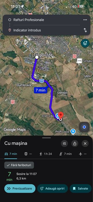 Teren/lot casa 1035 mp, la 7 minute de Târgoviște, deschidere 16,6 m la asfalt, toate utilitatile