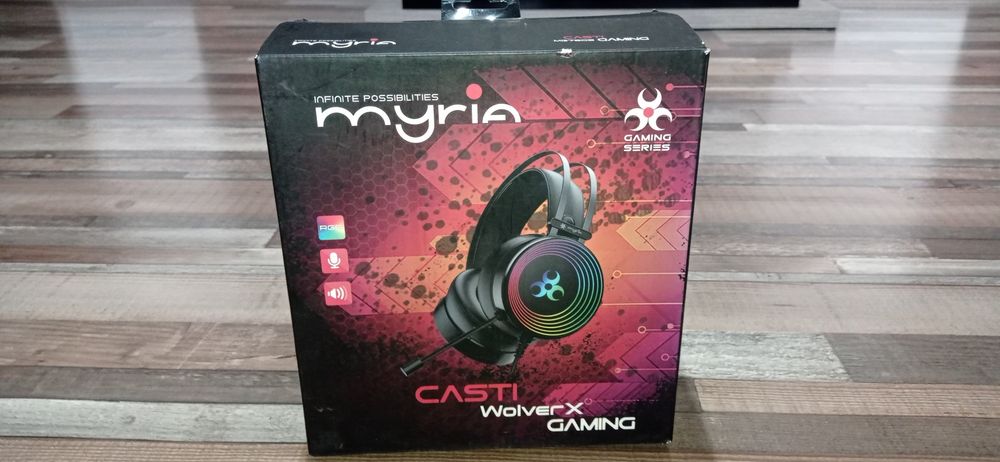 Căști gaming cu microfon myria wolver