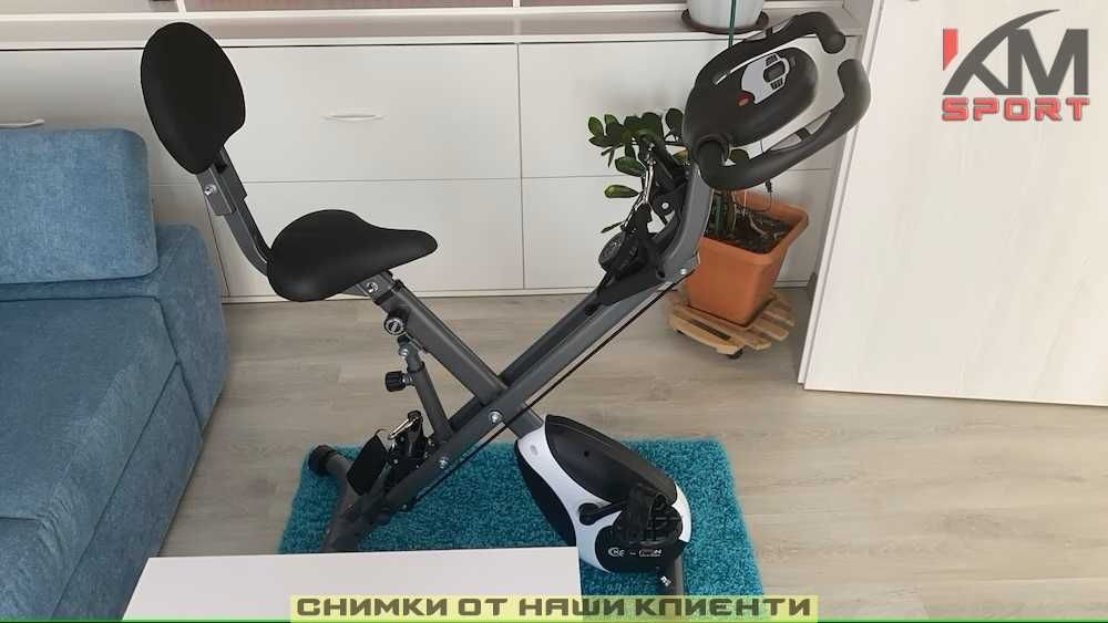 НОВ сгъваем магнитен велоергометър с включени ластици 2год гаранция