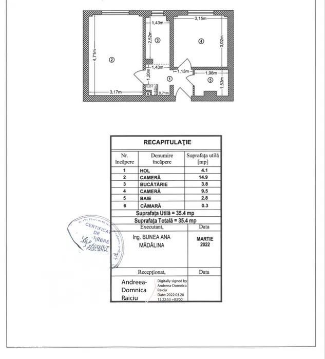 Apartament 2 camere decomandat, 38 mp - Oportunitate