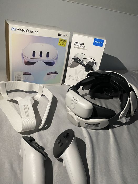 Vând Meta Quest 3 512GB 4K + BOBOVR M3 Pro – ca nou – 3000 RON