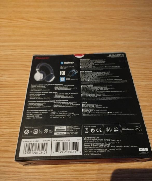 Căști Wireless Pioneer SE-MJ561BT-S – Bluetooth, NFC, Design Aluminiu.