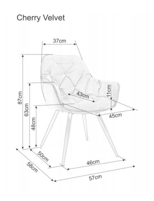 Scaun dining catifea Cherry (cherry velvet)