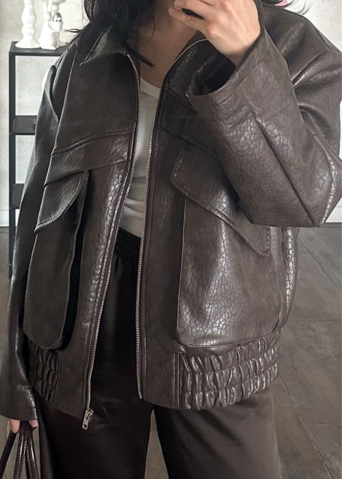 Кафяво кожено яке MissGuided