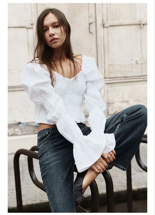 Дамска риза топ zara xs бяла