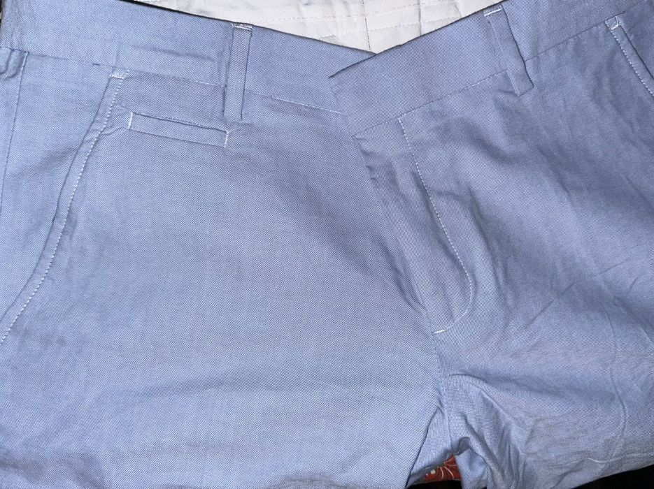 Голубые брюки на лето. Лён