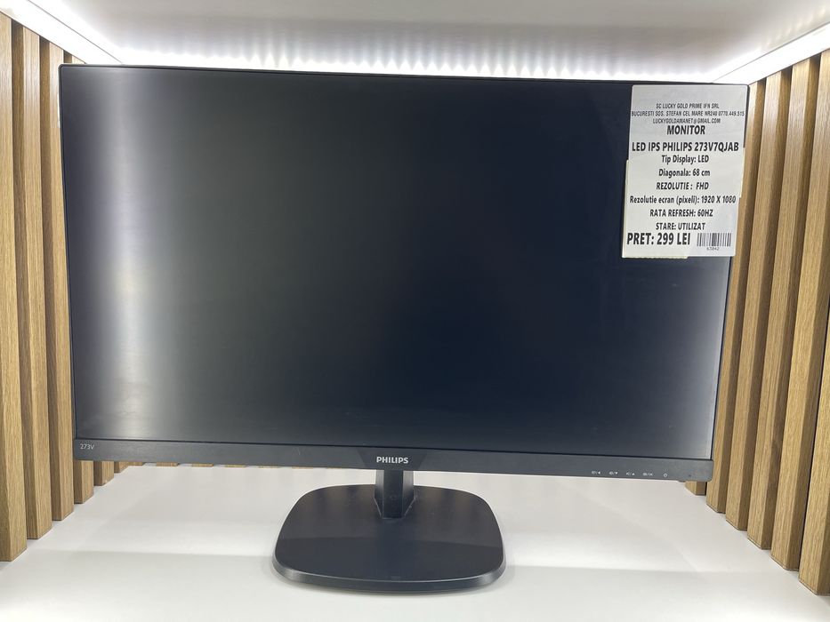 Philips 273V7QJAB LED IPS diagonala 68cm FullHD 60Hz Garantie #63042