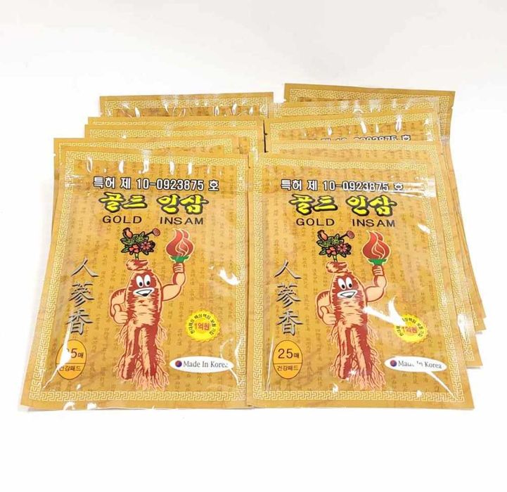 Корейский женьшень пластер Gold Insam для крепкого иммунитета.