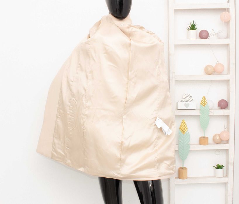 ZARA Manteco оригинално дамско преходно палто от вълна бежово XS