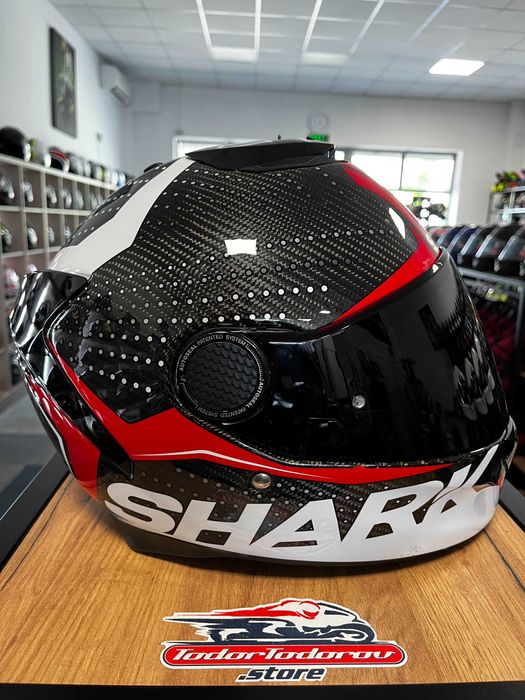 Мото каска SHARK SPARTAN CARBON RAVE ,вградени очила,S 55-56см